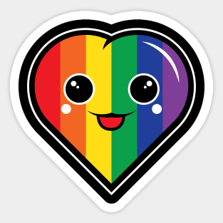 Cute Kawaii Rainbow Heart Sticker